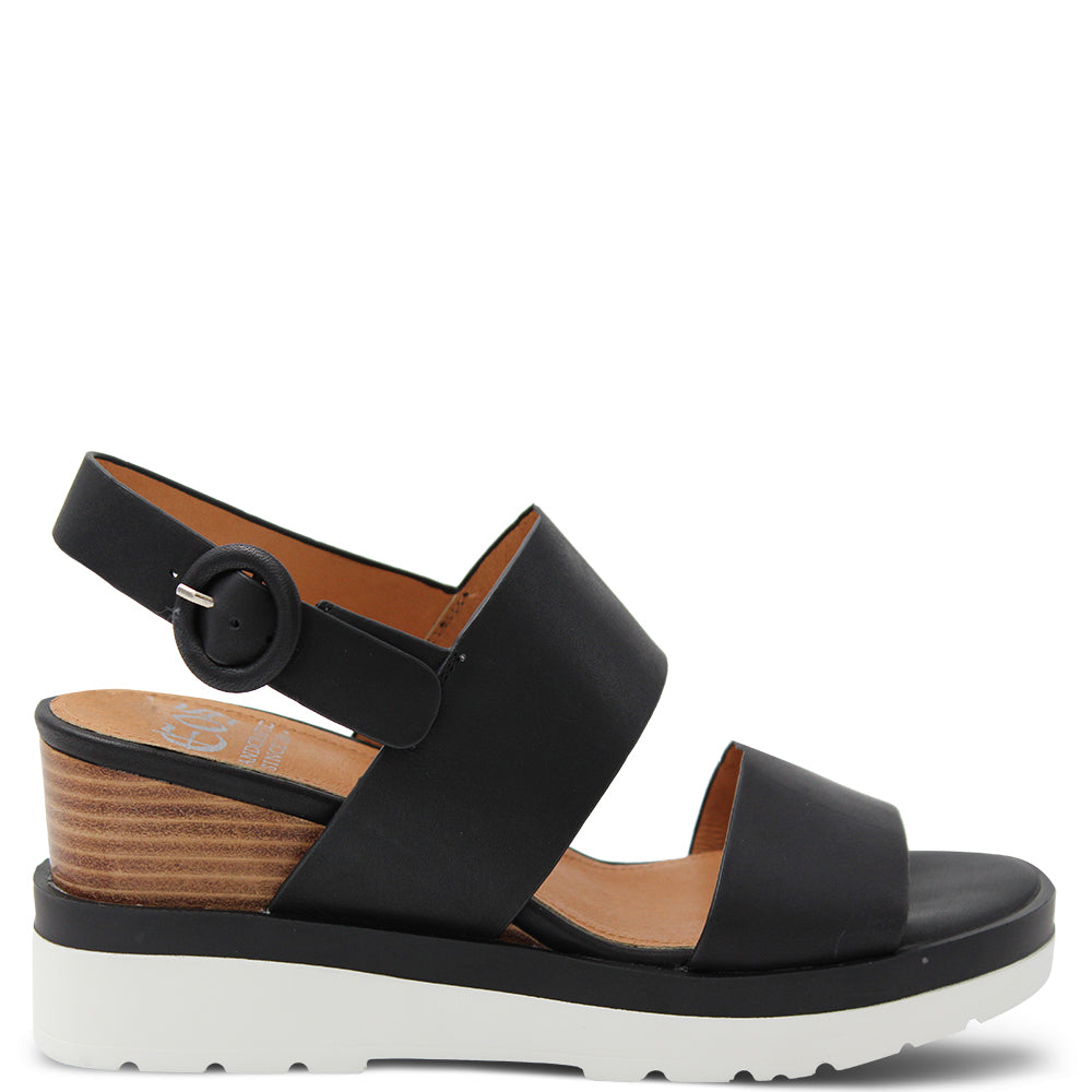 EOS Jades Women's wedge Sandal Black