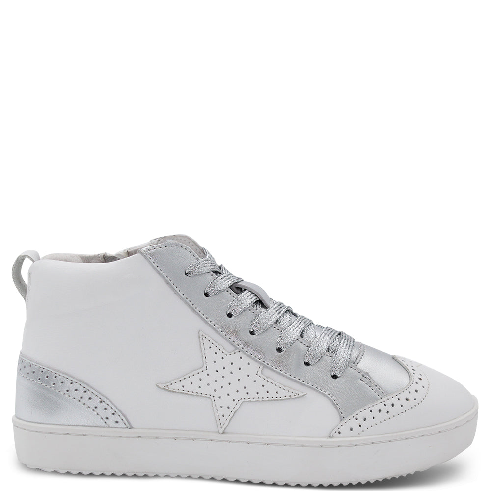 Alfie & Evie Vanity Womens Sneakers White Silver