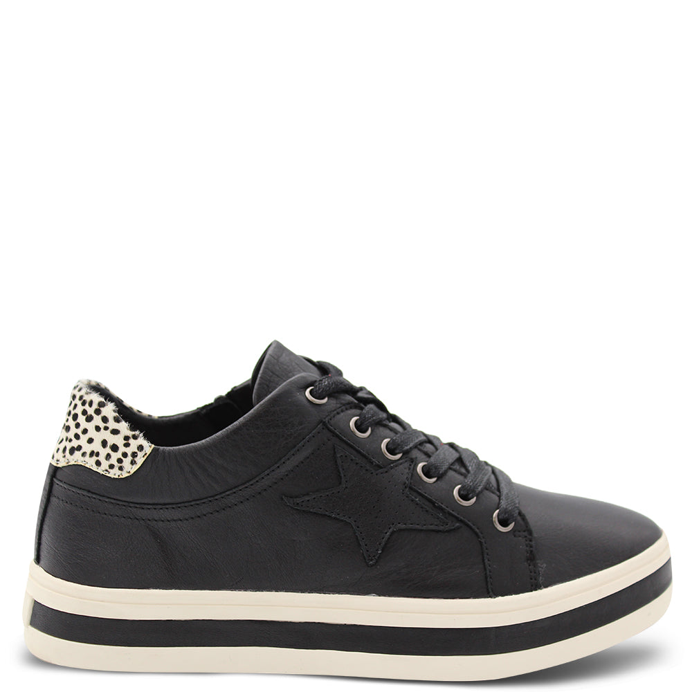 Alfie & Evie Plumber Women's Sneakers Black Cheetah