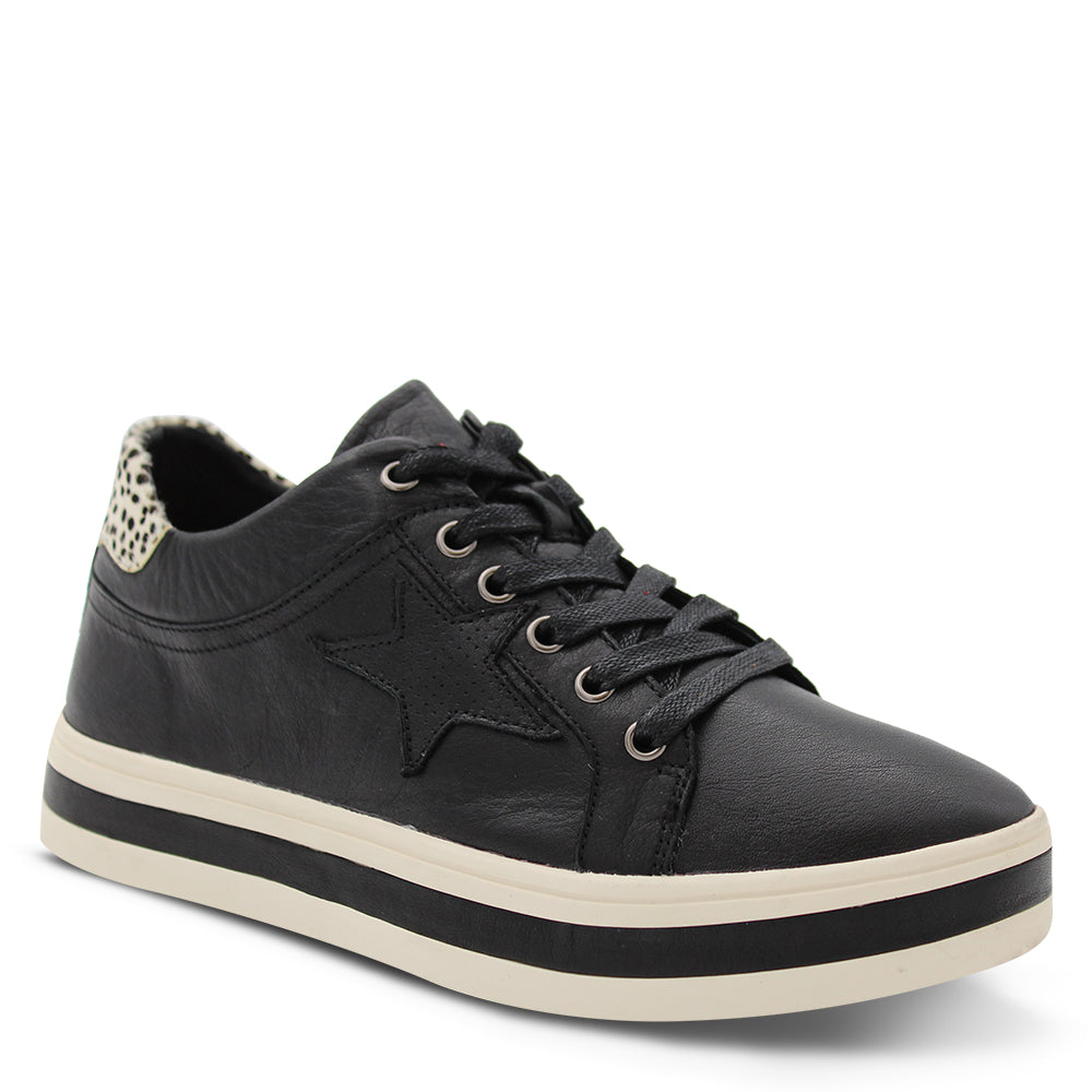 Alfie & Evie Plumber Women's Sneakers Black Cheetah