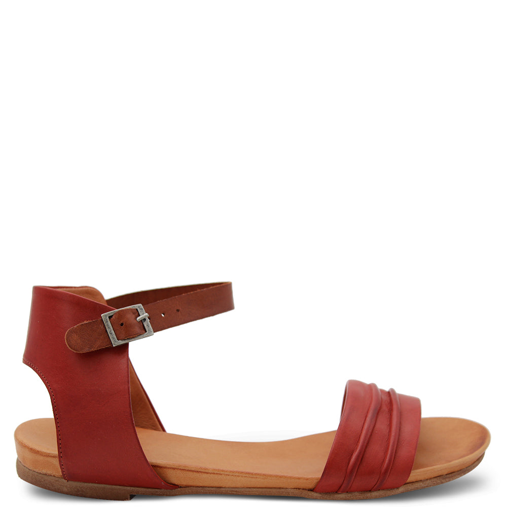 EOS Larni Women's Flat Sandal Brick Brandy