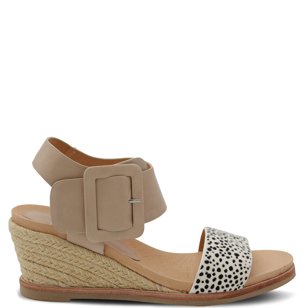 EOS Empathy Women's Wedge Sandals Latte Leopard