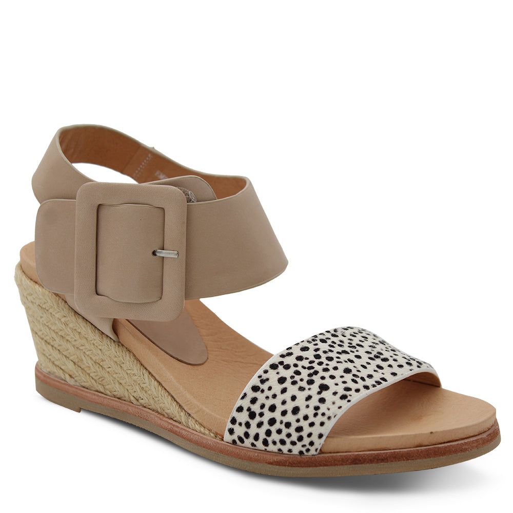 EOS Empathy Women's Wedge Sandals Latte Leopard