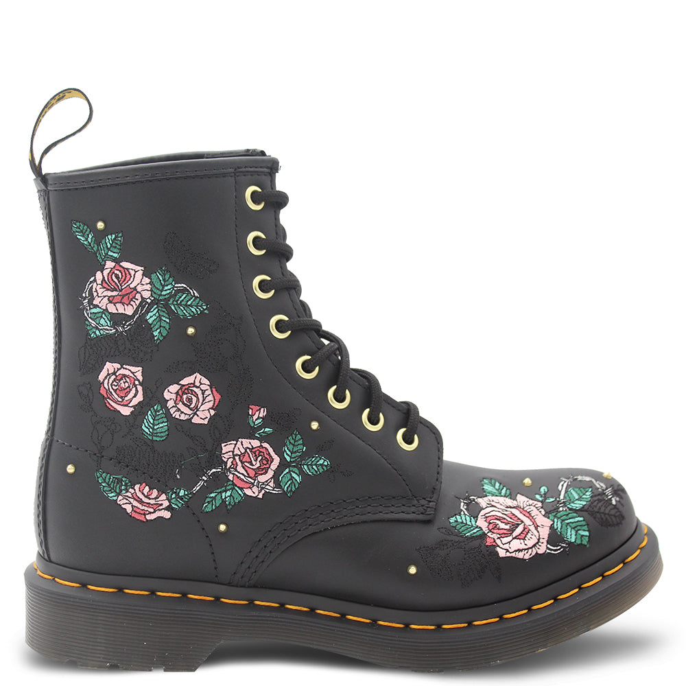 Dr Martens Eight Eyelet Vonda Chain Black Floral