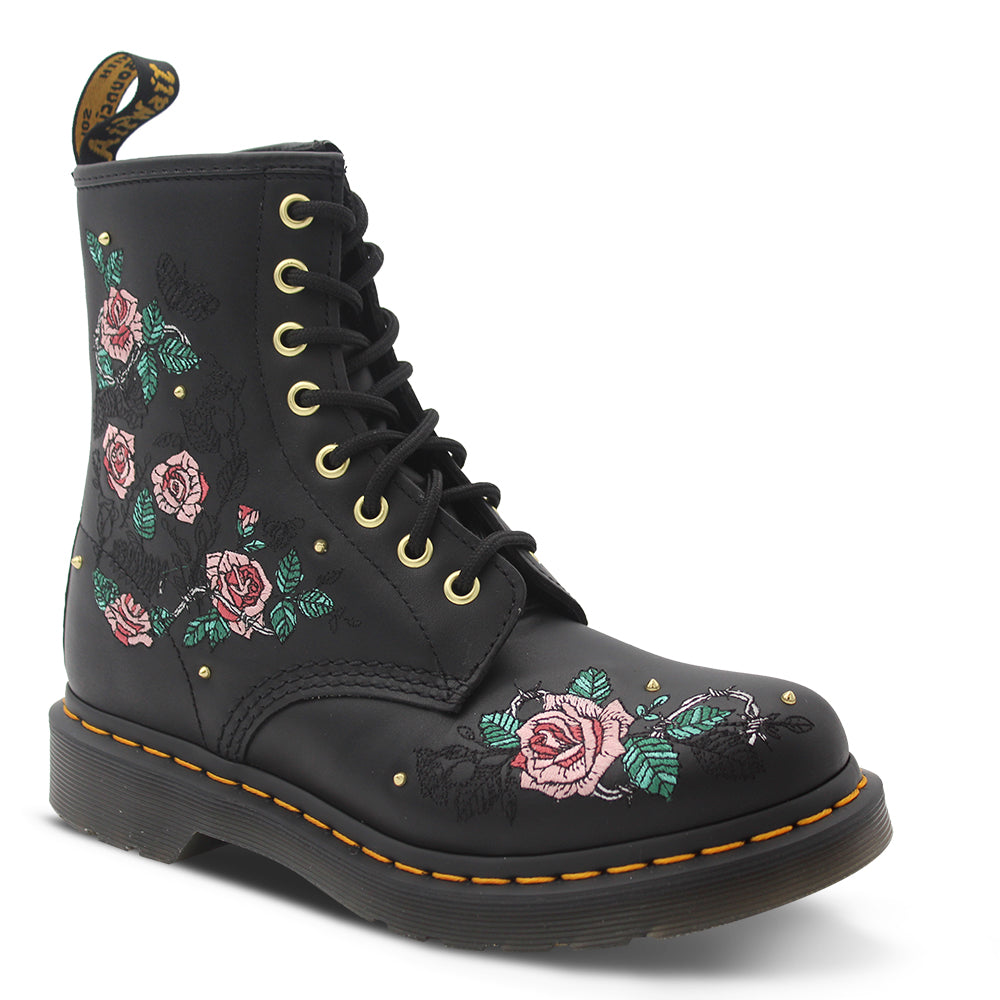 Dr Martens Eight Eyelet Vonda Chain Black Floral
