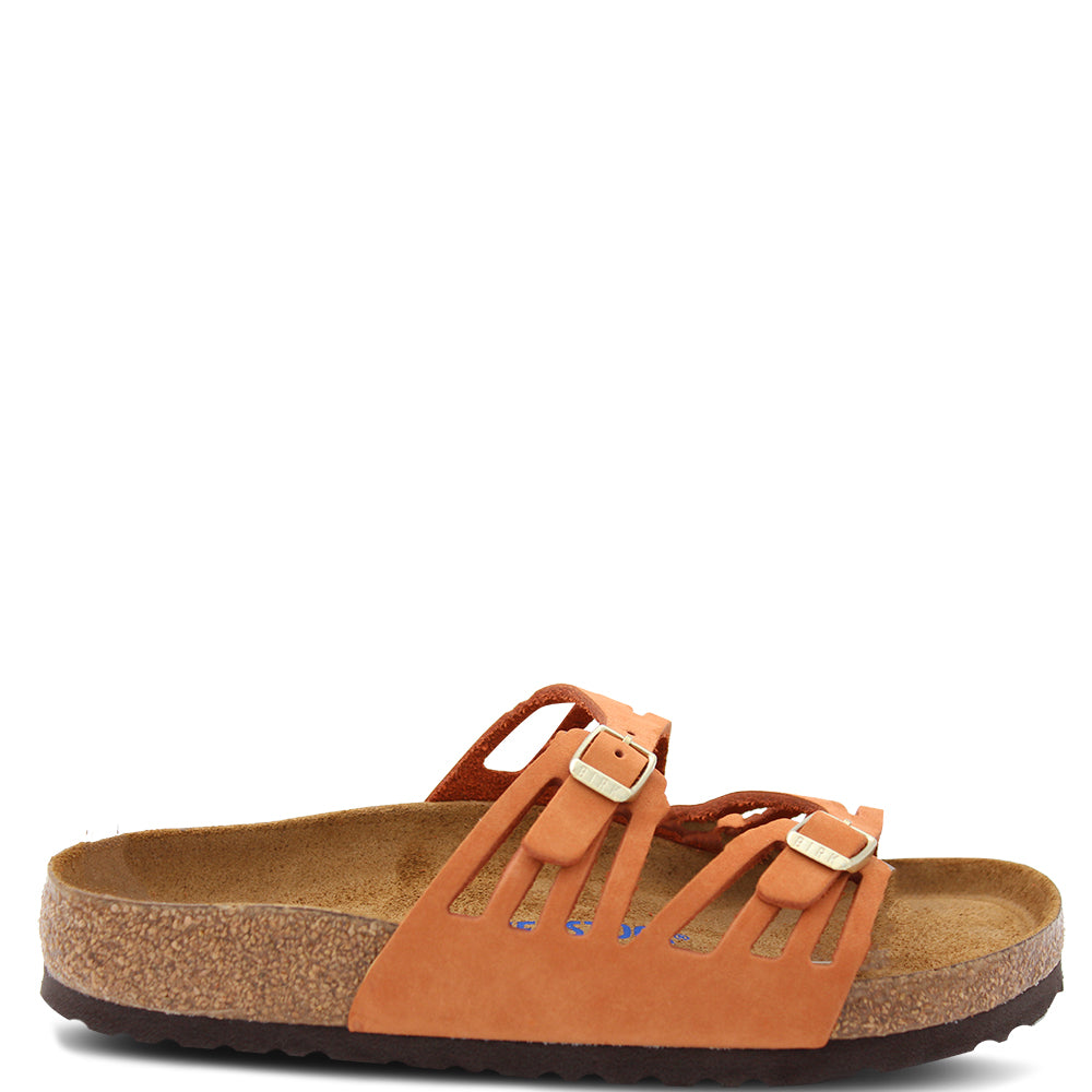 Birkenstock Granada Soft Footbed Leather Slide Pecan