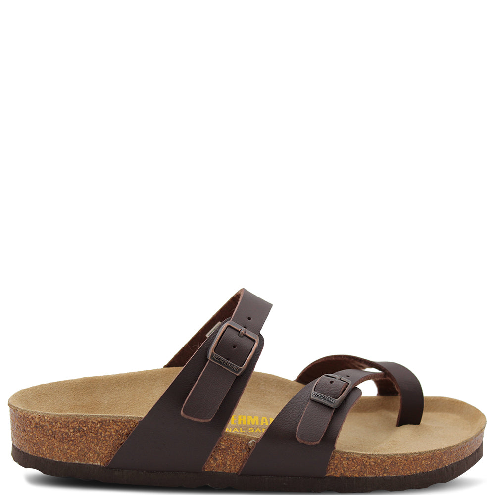 Neckermann N2629 Women's Flat Toe Thongs Brown