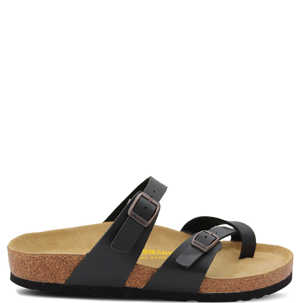 Neckermann N2629 Women's Flat Toe Thongs Black
