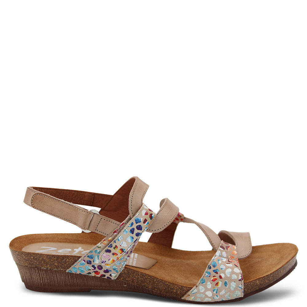 Zeta Osina Womens Wedge sandals Taupe Multi