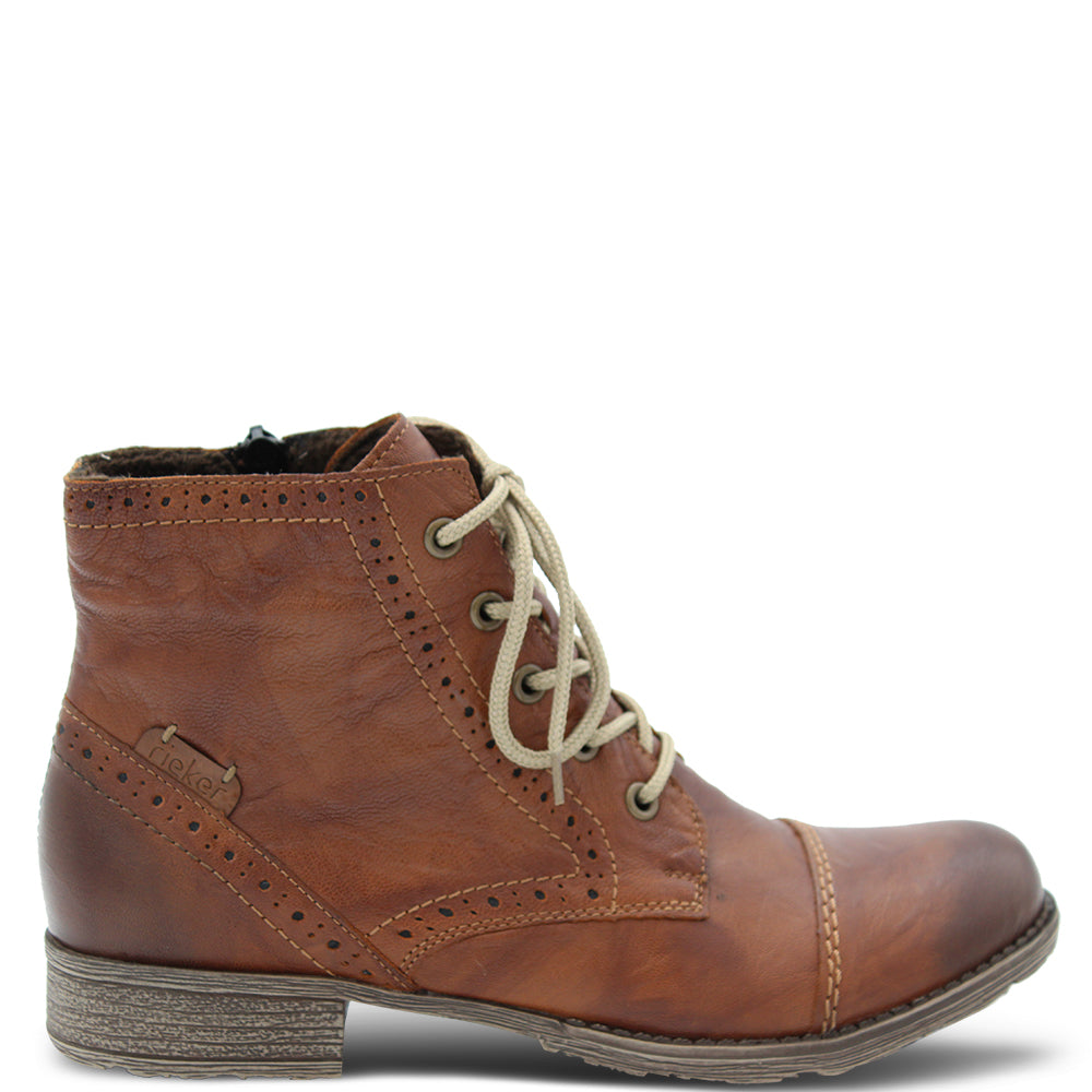 Rieker 70800 Womens flat boots Tan