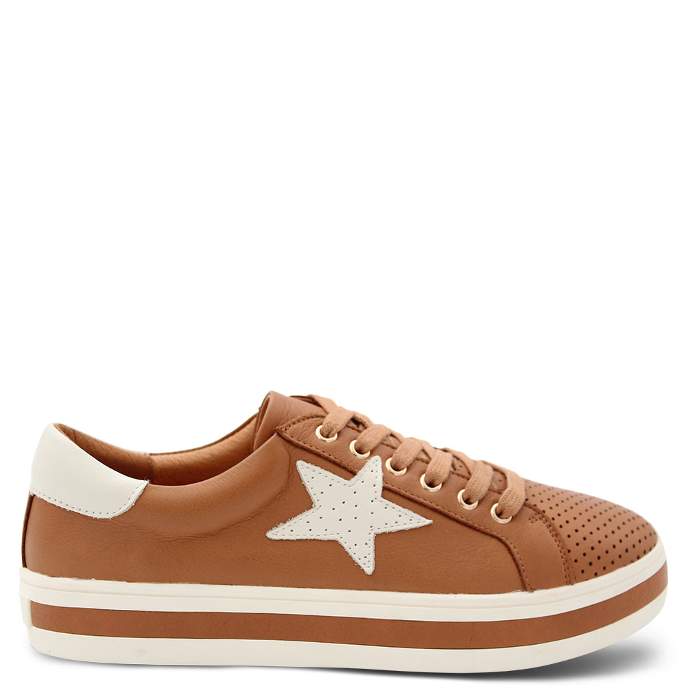 Alfie & Evie Pixie Womens Sneaker Tan/Cream