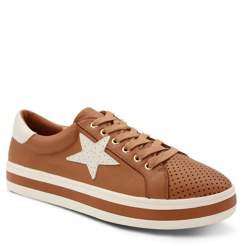 Alfie & Evie Pixie Womens Sneaker Tan/Cream