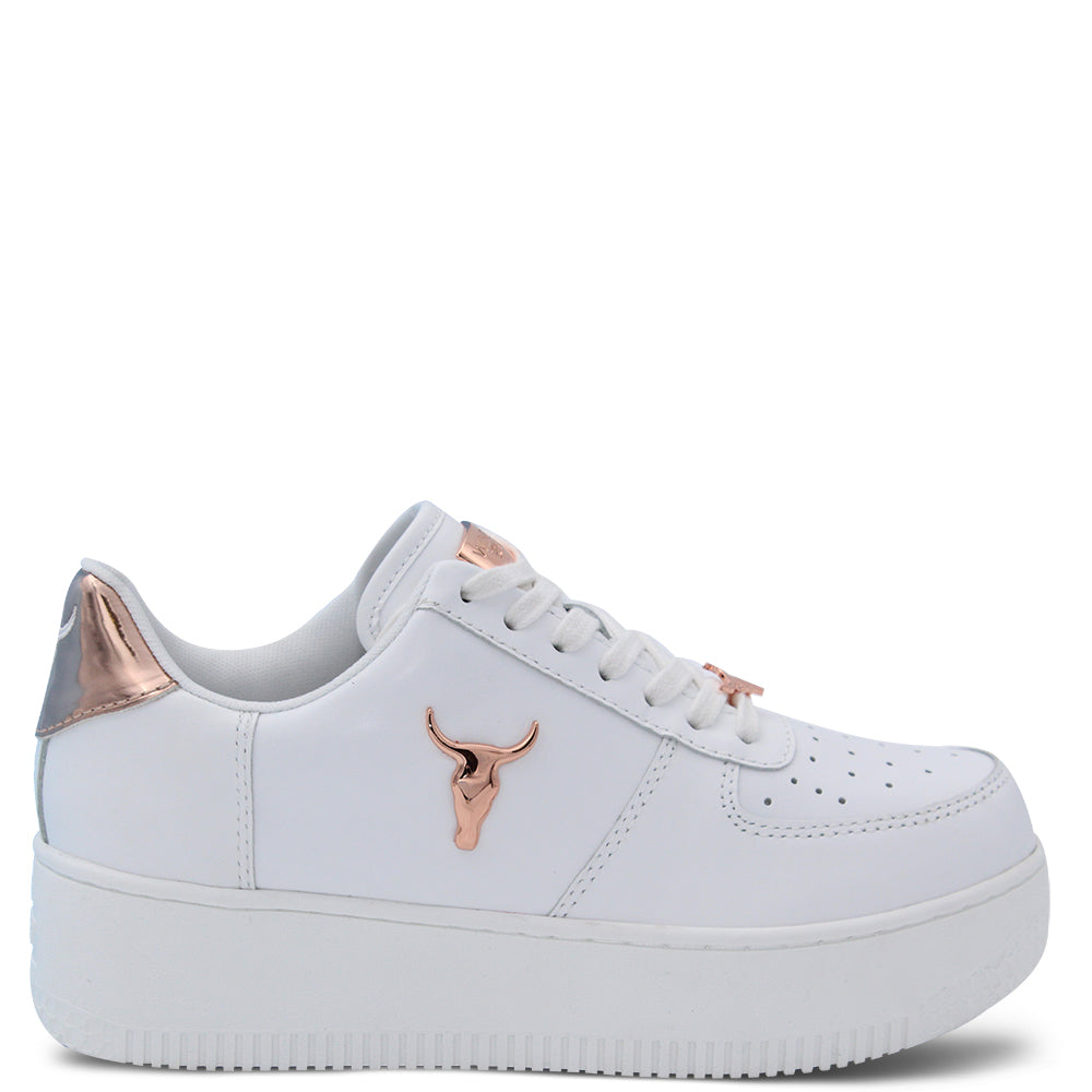 Windsor Smith Rich Women's Platform Sneakers White Rose