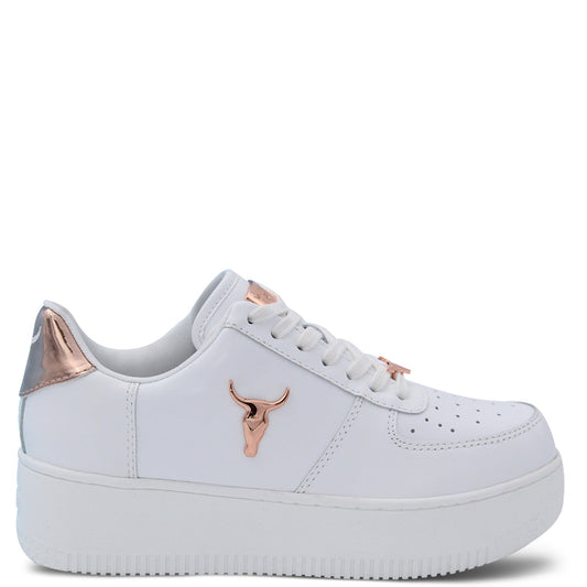 Windsor Smith Rich Women's Platform Sneakers White Rose