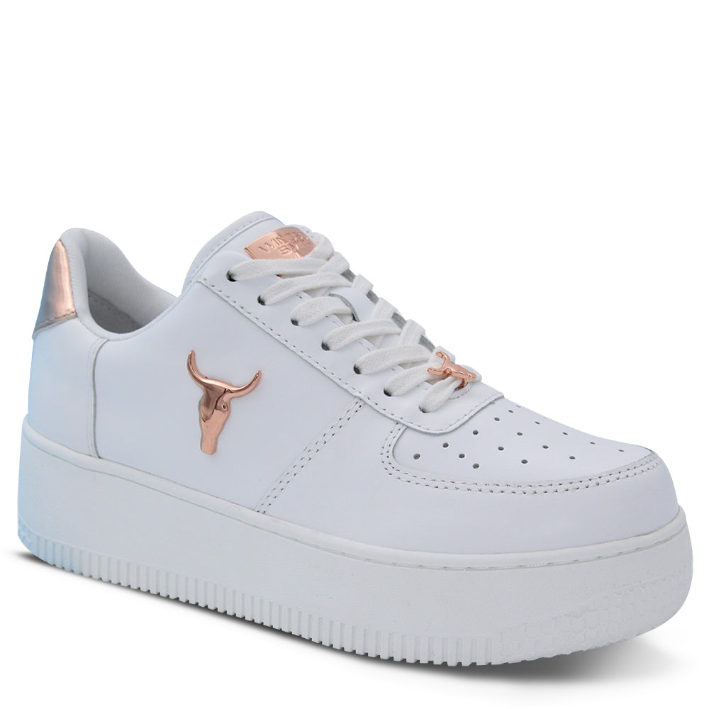 Windsor Smith Rich Women's Platform Sneakers White Rose