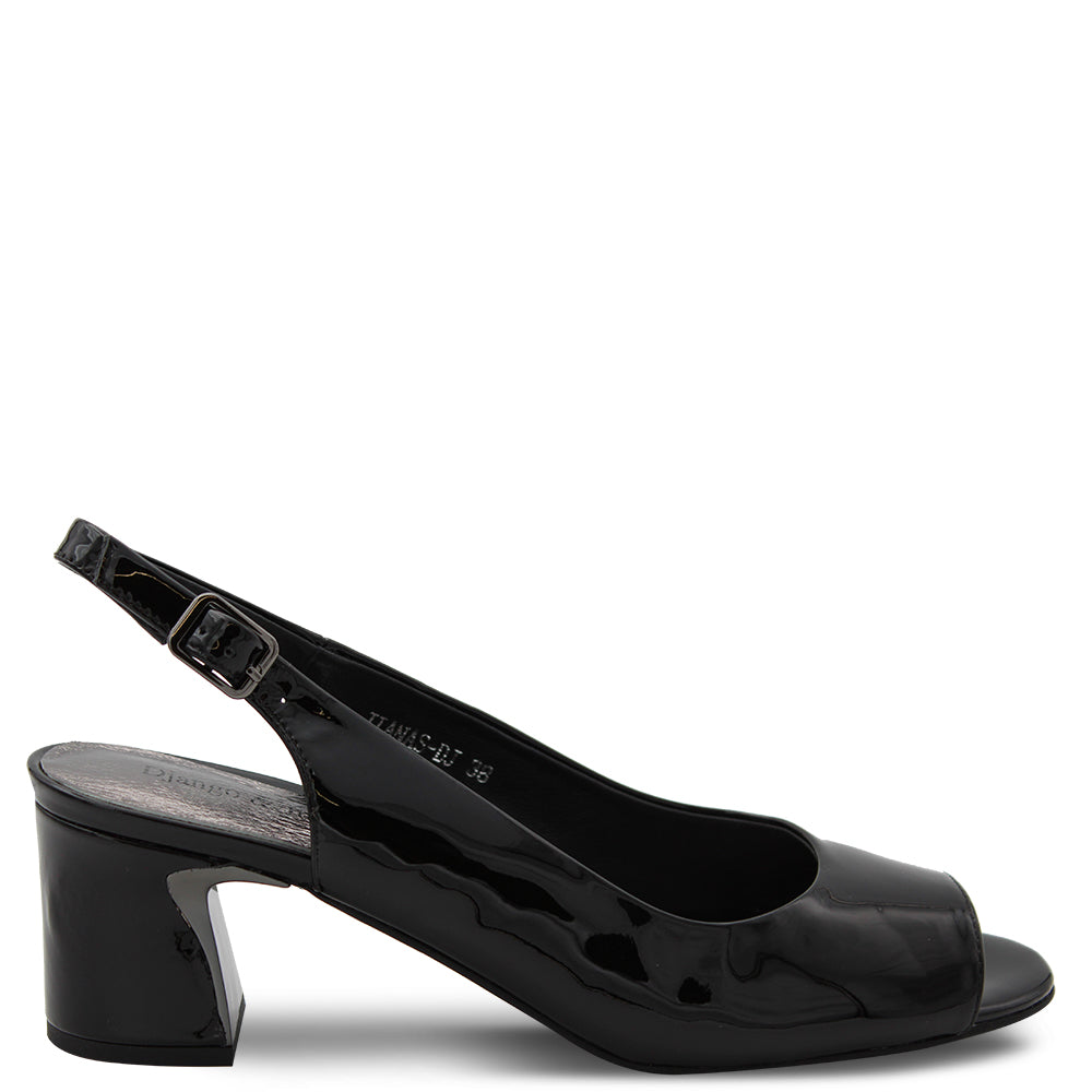 Django & Juliette Jianas Womens Heel Sandals Black Patent