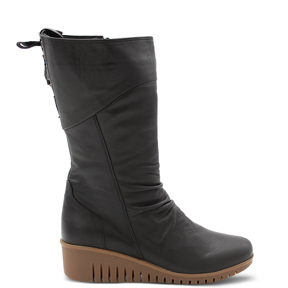 Sala Footwear Fonda Women's Wedge Hell Boots Black