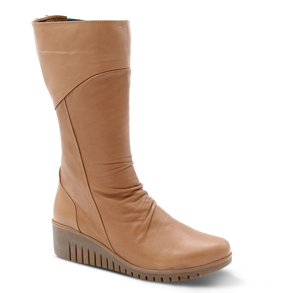 Sala Footwear Fonda Women's Wedge Hell Boots Lion Tan