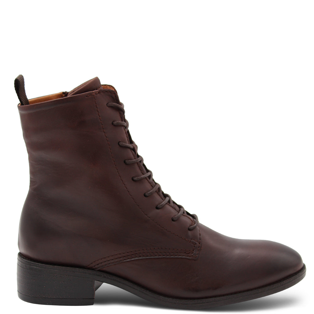 EOS Footwear Celia Lace Up Ankle Boots Chestnut