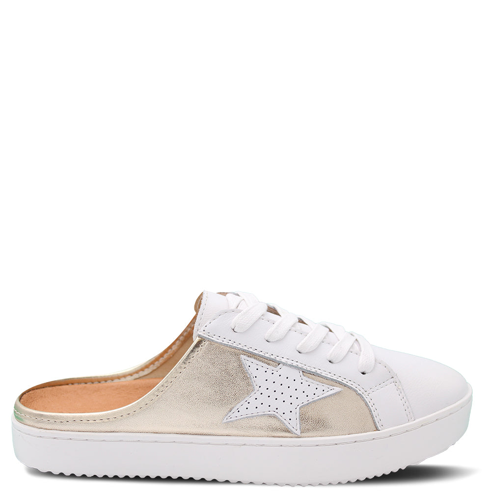 Alfie & Evie Vango Women's Mule Sneaker Gold White