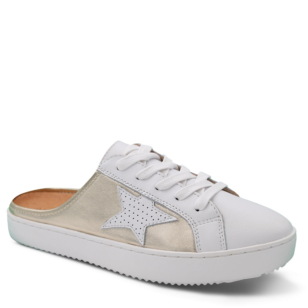 Alfie & Evie Vango Women's Mule Sneaker White Silver