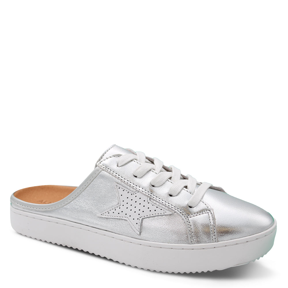 Alfie & Evie Vango Women's Mule Sneaker Silver White