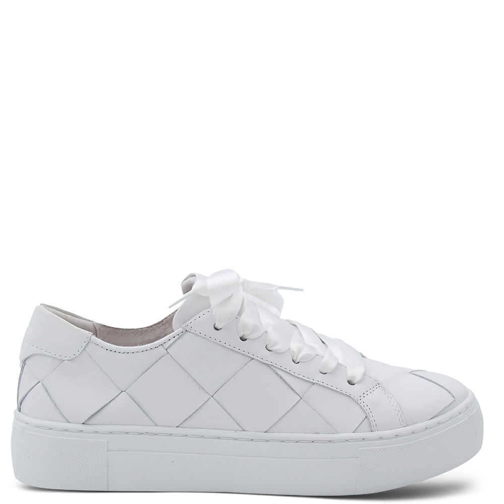EOS Footwear Woven Leather Women's Sneakers White