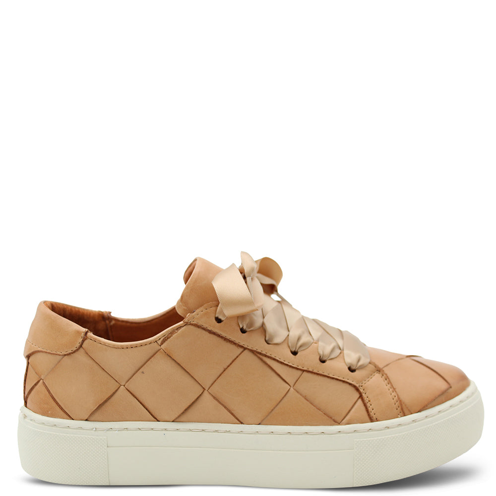 EOS Footwear Woven Leather Women's Sneakers Tan