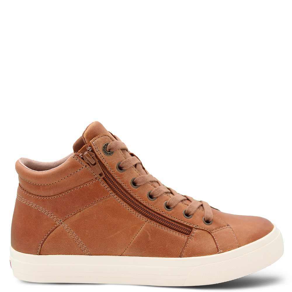 Taos Winner Women's Hi Top Leather Sneaker Boot Caramel;