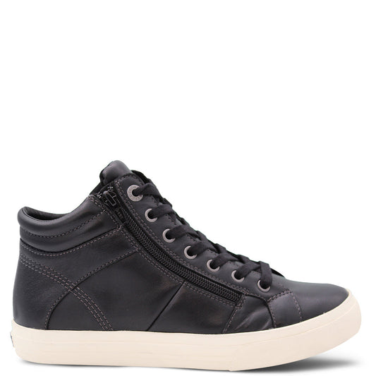 Taos Winner Women's Hi Top Leather Sneaker Boot Black