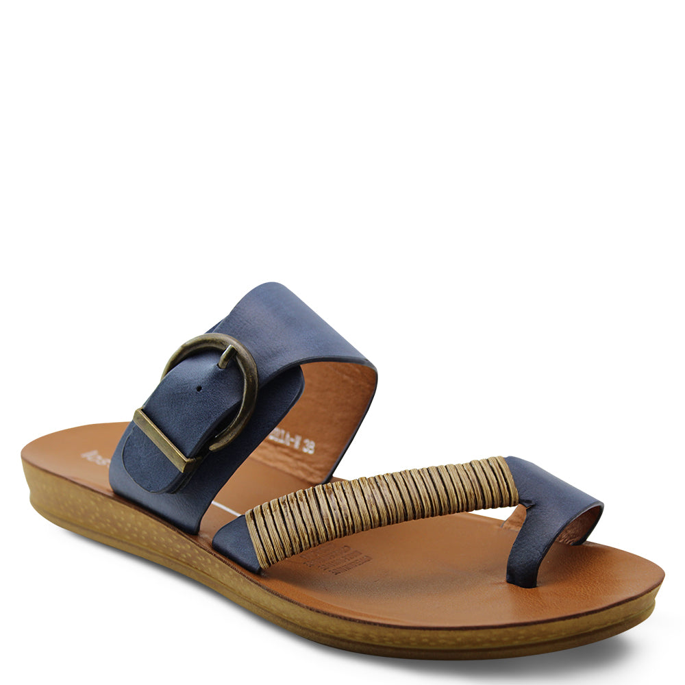 Los Cabos Bria Women's Flat Sandal Navy