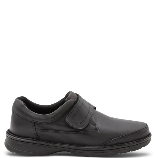 Slatters Axease Mens Velcro Slip On Black