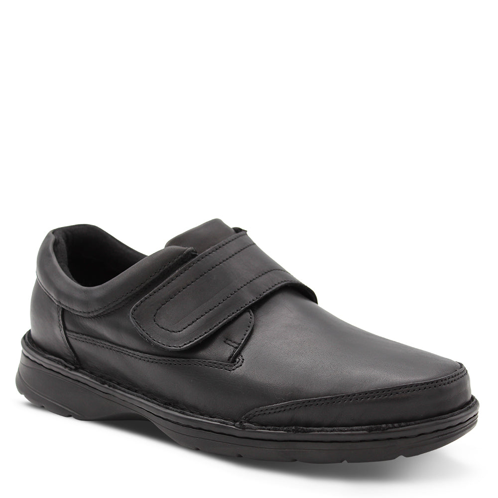 Slatters Axease Mens Velcro Slip On Black