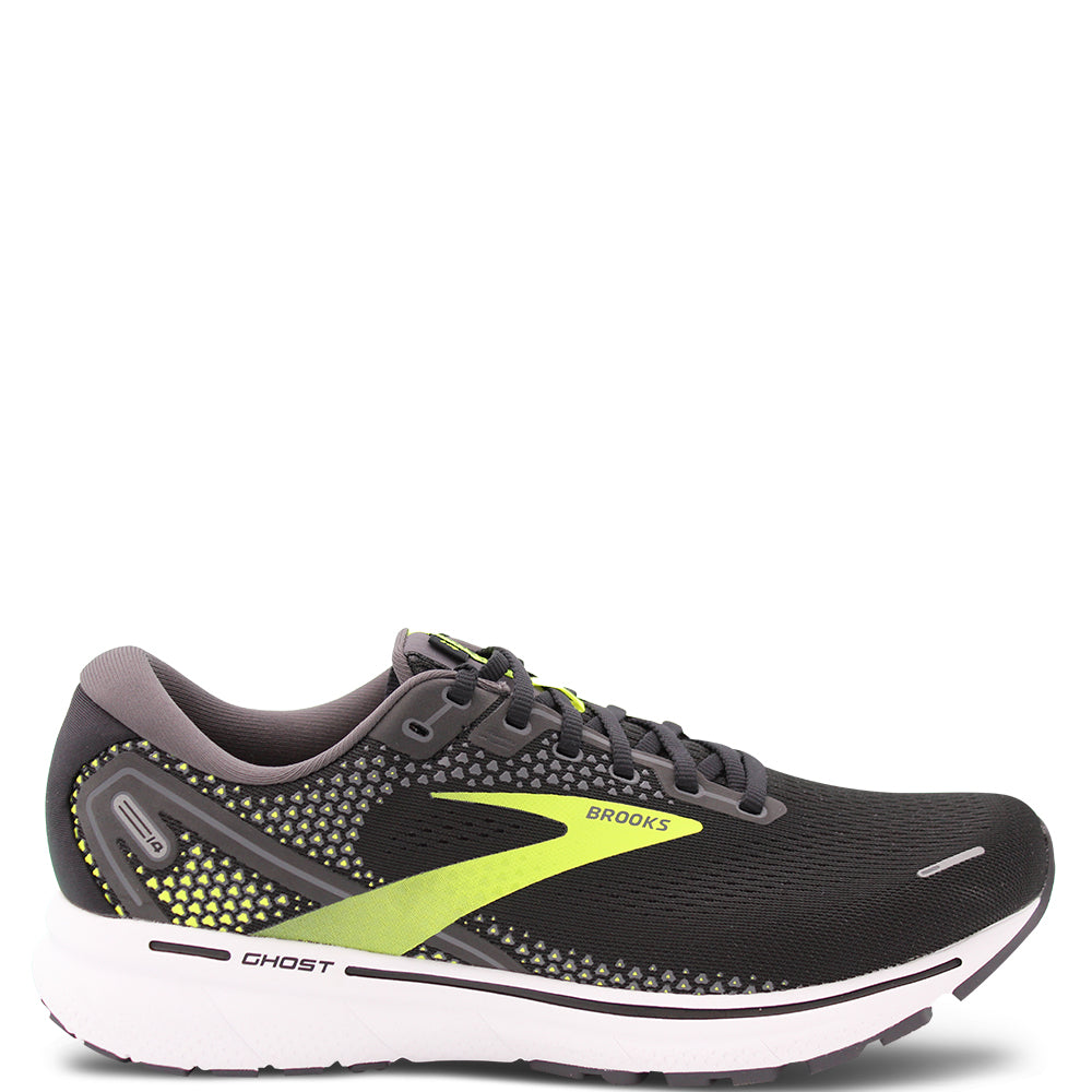 Brooks Ghost 14 Men's Running Shoes Black Lime