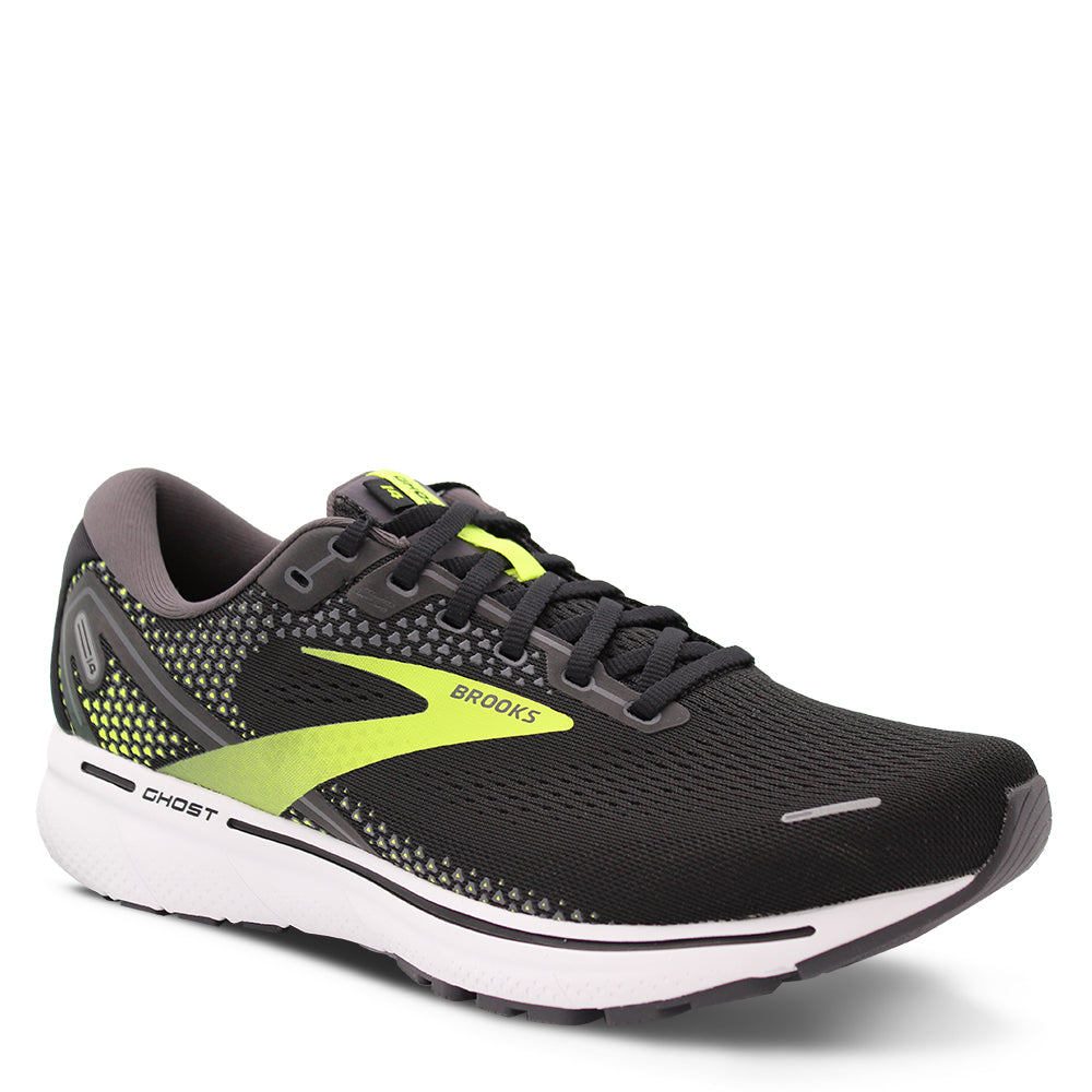 Brooks Ghost 14 Men's Running Shoes Black Lime