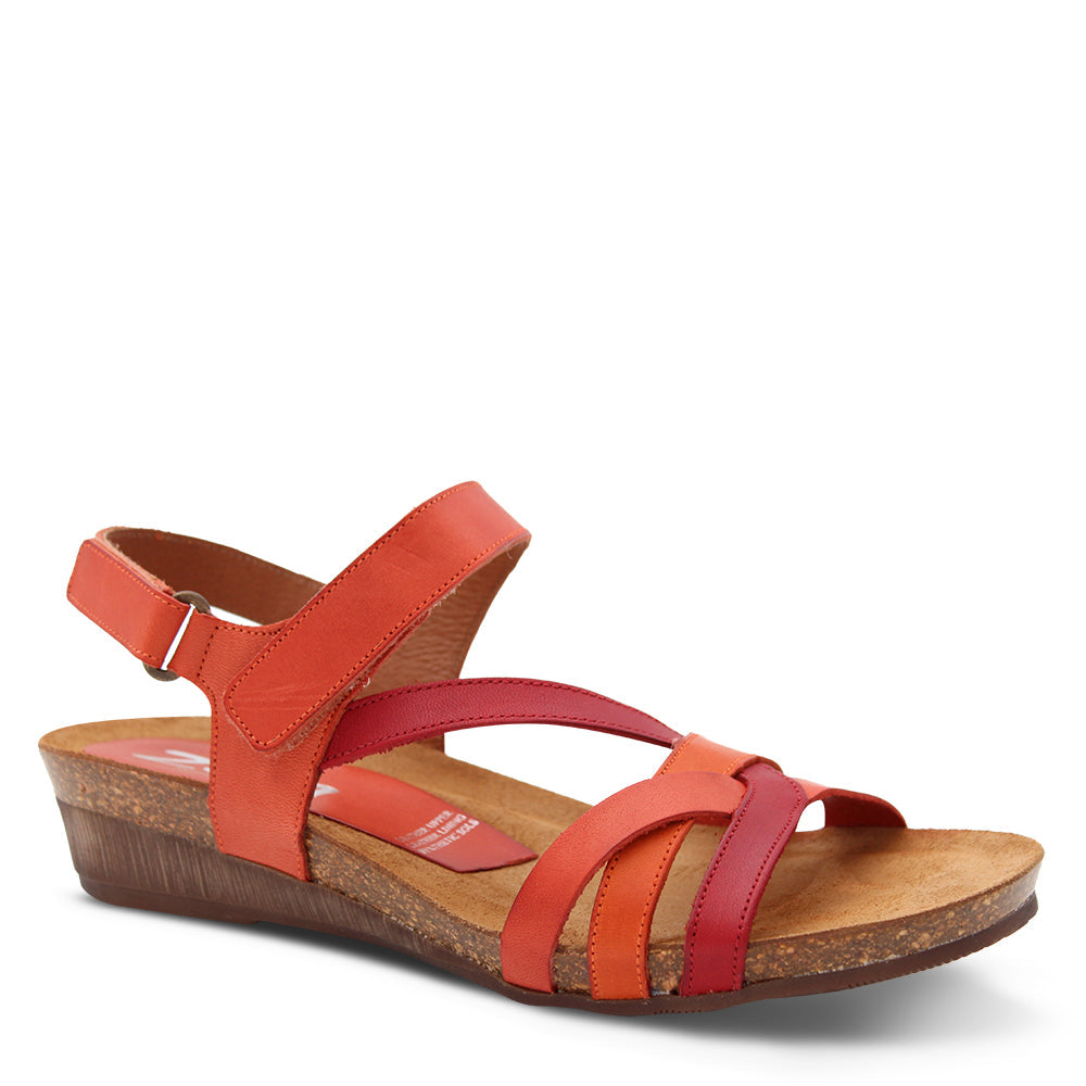 Zeta Ocean Women's Flat Sandals Red & Coral