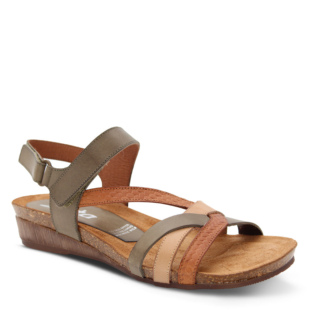 Zeta Ocean Women's Flat Sandals Tan Olive