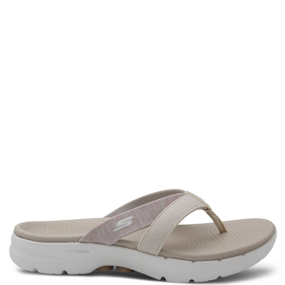 Skechers Poise Womens Flat Thongs Natural