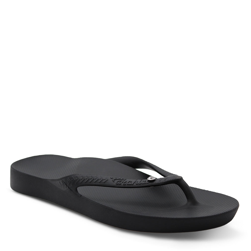 Archies Arch Support Thongs with Crystal Embellishment Black