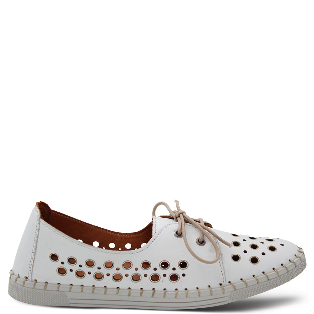 Sala Lady women's casual lace up sneaker shoe white