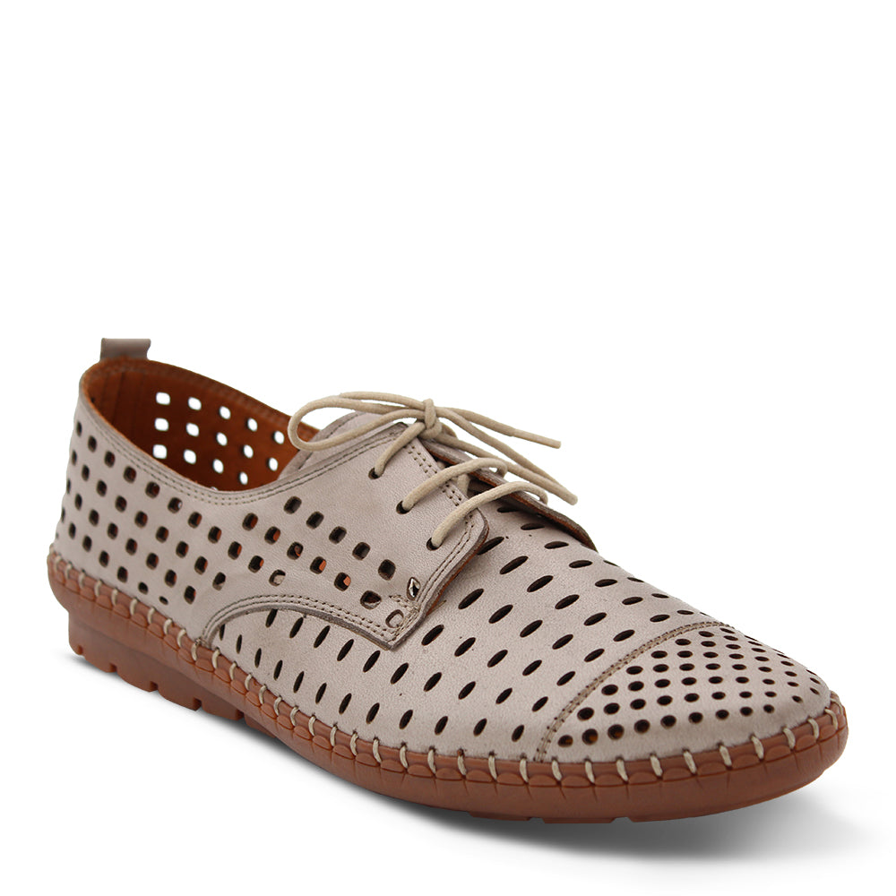 Cabello Kroon Women's Flat Lace Up Shoes Taupe