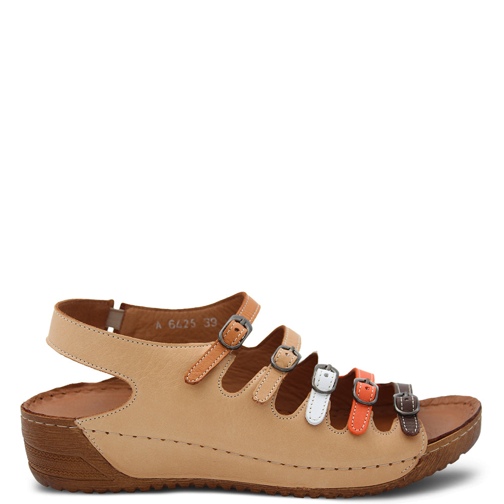 Adesso Astrid Women's Flat Sandals Jaffa Cake