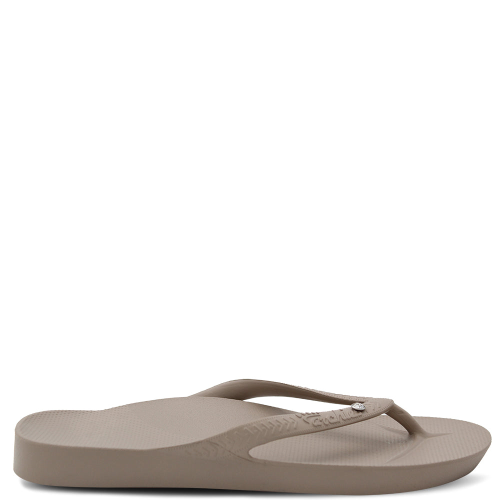 Archies Arch Support Thongs with Crystal Embellishment Taupe