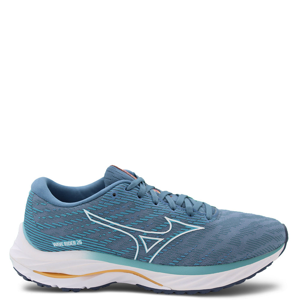 Mizuno Wave Rider 26 Women's Running Blue White Flax