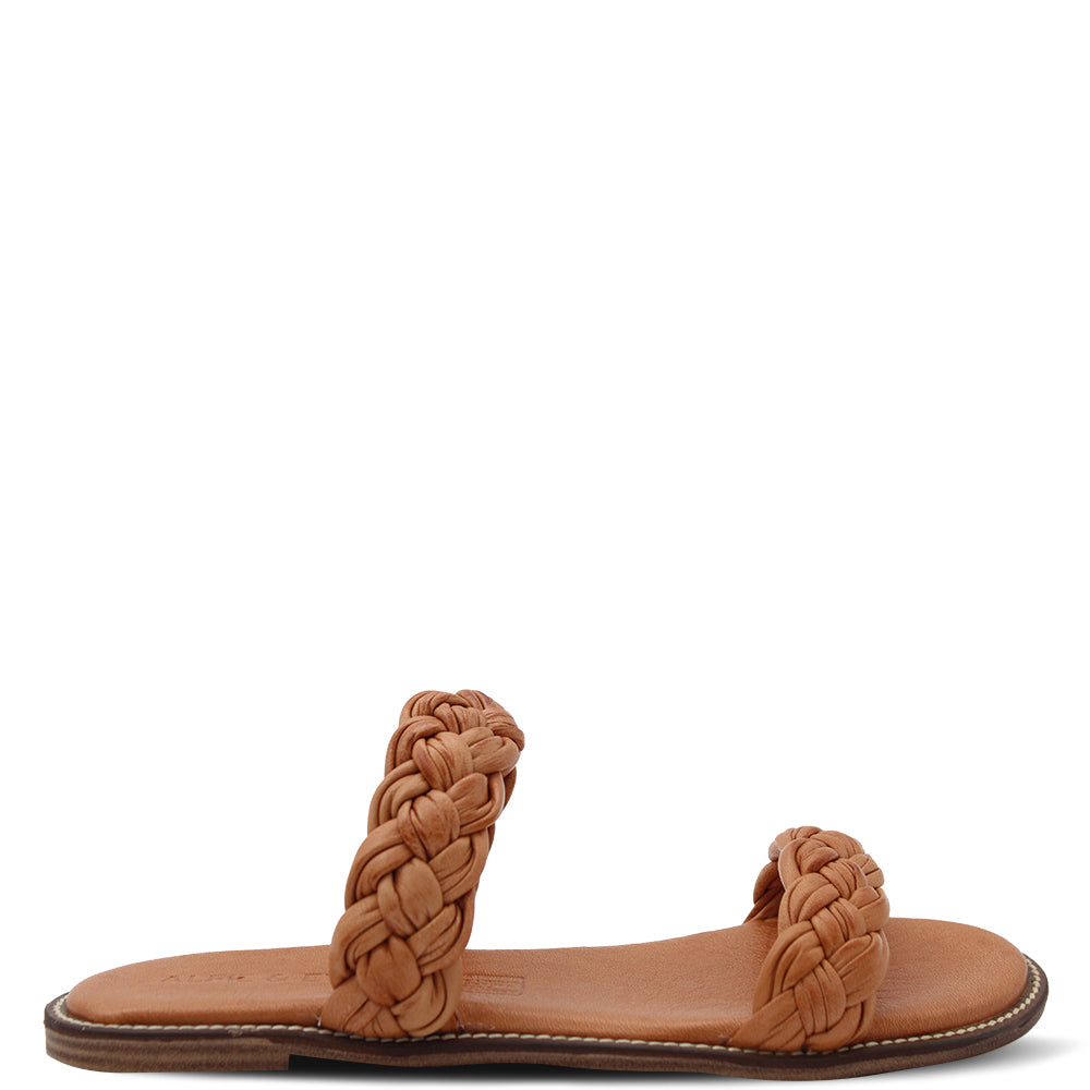 Alfie & Evie Wink Women's Leather Slides Tan Coconut