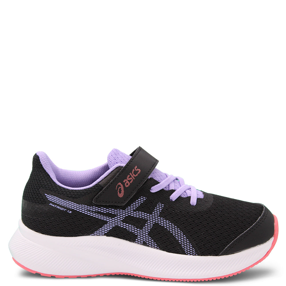 Asics Patriot 13 PS Kids Velcro Runners Black Lilac