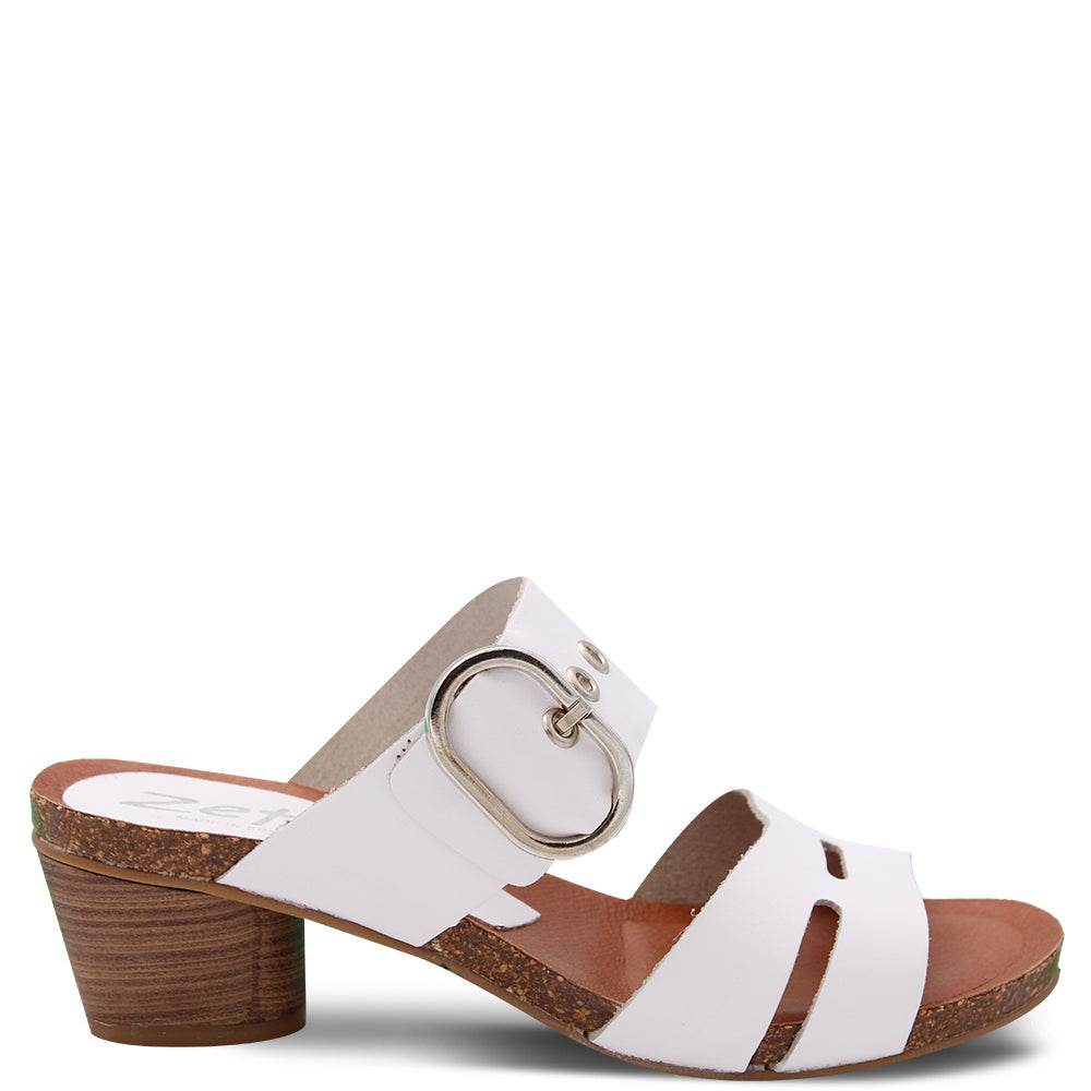Zeta Belen Women's Block Heel Sandal White
