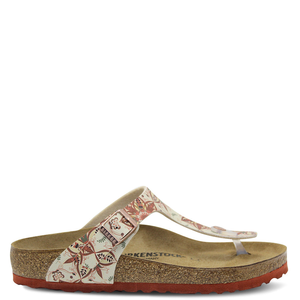 Birkenstock Gizeh Boho Flowers Red Earth Womens Thong