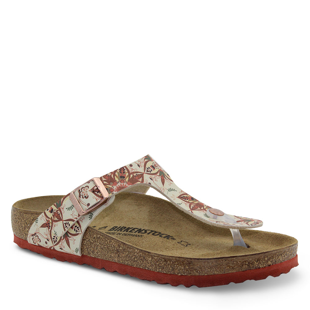 Birkenstock Gizeh Boho Flowers Red Earth Womens Thong
