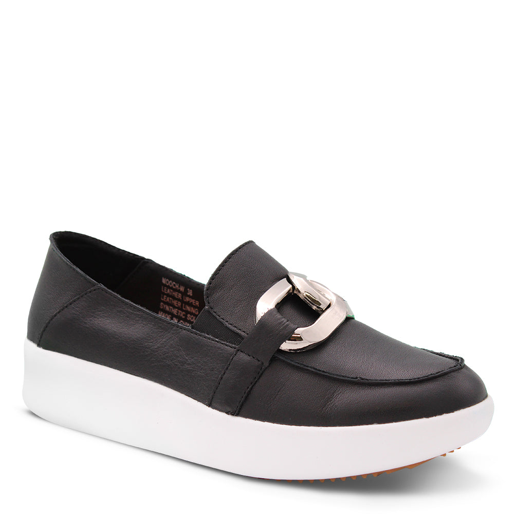 Alfie & Evie Mooch Women's Slip On Sneaker Black & White